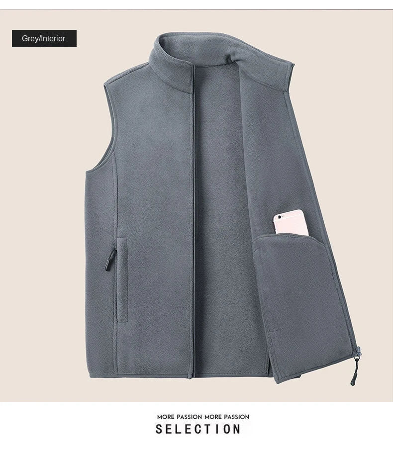 Autumn Fashion Plus Size Male Warm Waistcoat Fleece Vest Men's Lamb Cashmere Warm Sleeveless Coat Men Brand Clothing Winter Vest