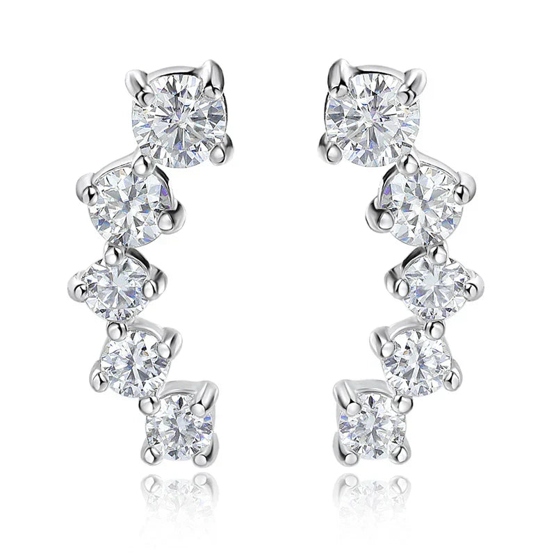 1.16cttw Gradient Gem Full Moissanite Stud Earrings for Women Sparkling Party Jewelry Earrings 925 Sterling Silver 100%