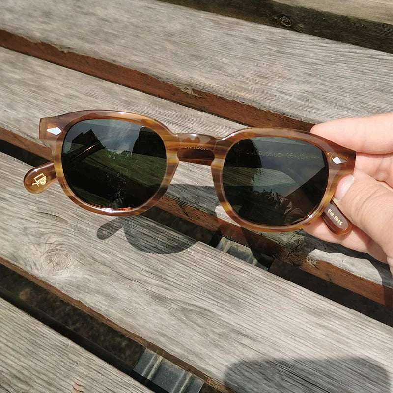 High Quality Sunglasses Man Johnny Depp Lemtosh Polarized Sun Glasses Woman Luxury Brand Vintage Acetate Frame With Original Box