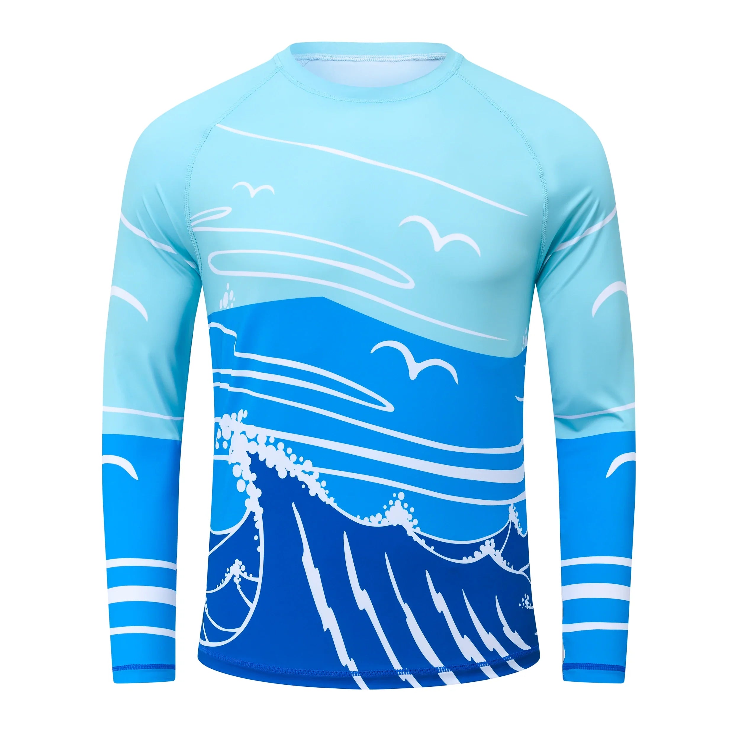 Men's Summer Fishing Shirt for Beach Vacation Swimming T-shirt, Quick-dry UPF 50+ Rash Guard Breathable Top for Board Sports