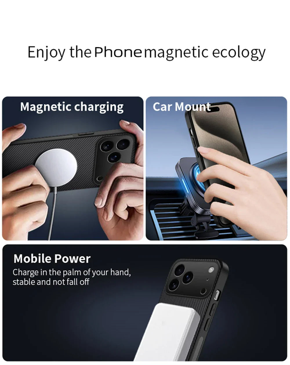 Luxury Ultra Thin Carbon Fbier Magnetic Leather Case for iPhone 17 16 15 14 13 Pro Max 17Air 16E Magsafe Wireless Charging Cover