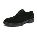 New 46 large size abrasive leather Brock carved business dress shoes for men round head lace-up casual shoes