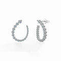 Round Cut Moissanite Half Hoops Earrings for Women 925 Sterling Silver U-Style Size Gradient Diamond Stud Earring Fine Jewelry