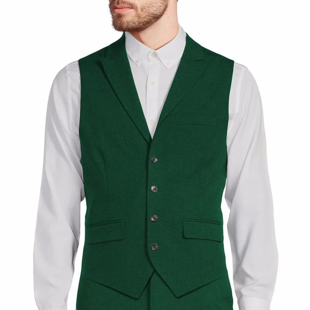 Men Vest White Single Button With Lapel Solid Waistcoat For Wedding Banquet Party Office Business Work Daily Men Suit Vest