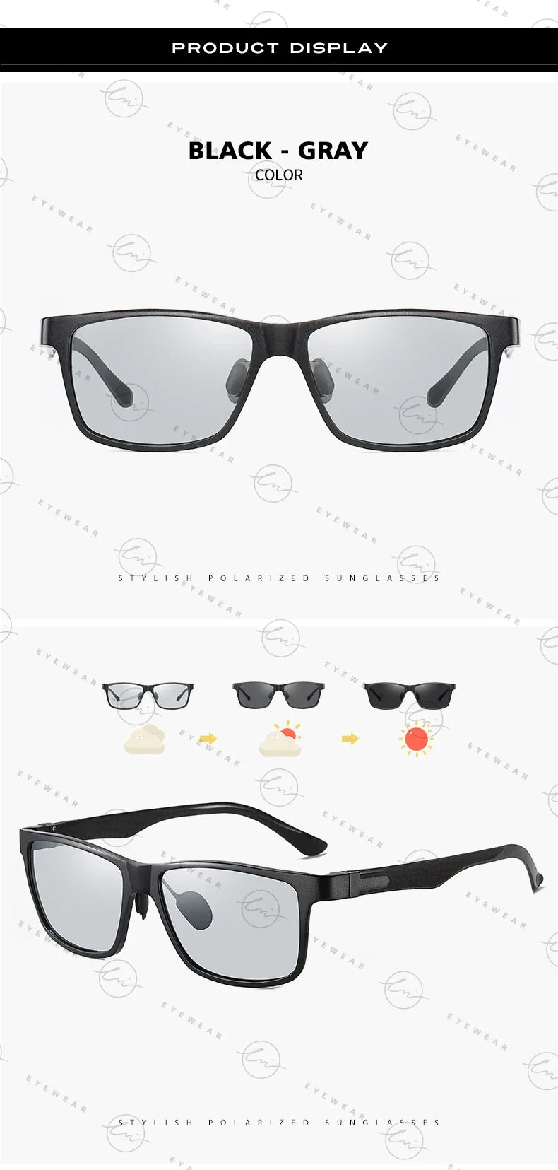 High Quality Carbon Fiber Sunglasses Polarized Man Photochromic Sun Glasses Woman Anti-glare Chameleon Goggle zonnebril