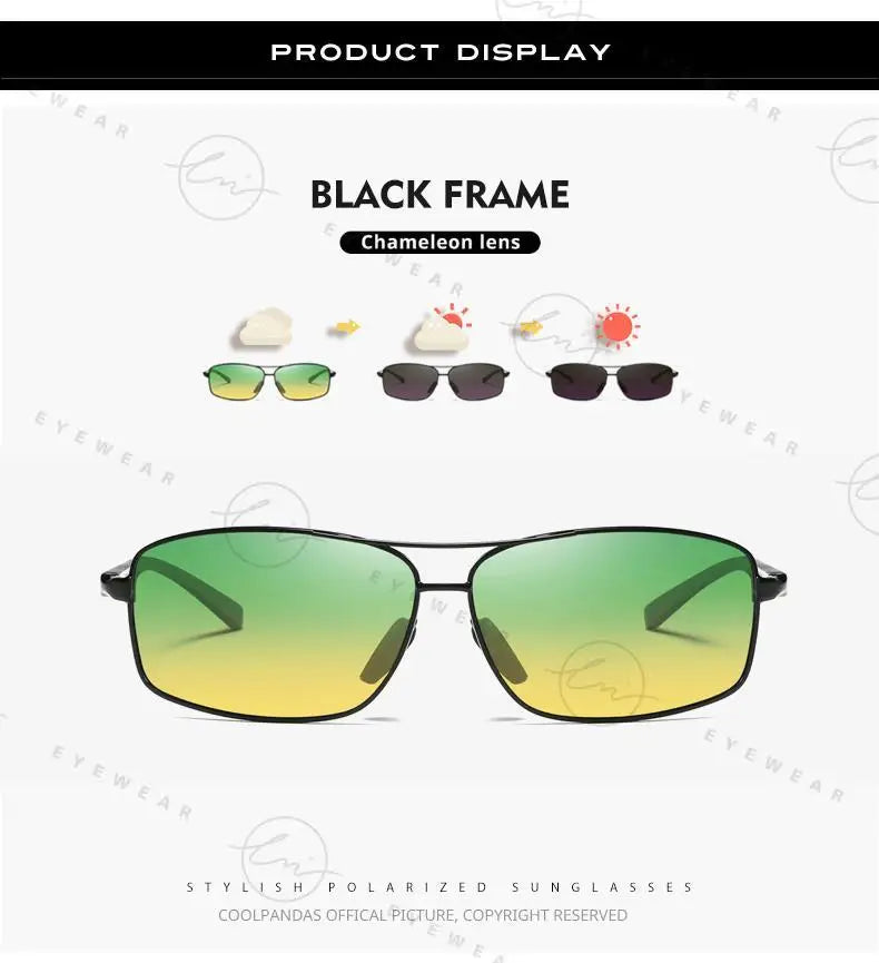 Classic Photochromic Sunglasses Polarized Man Day Night Vison Glasses Woman Chameleon Lens For Driving Goggles Male
