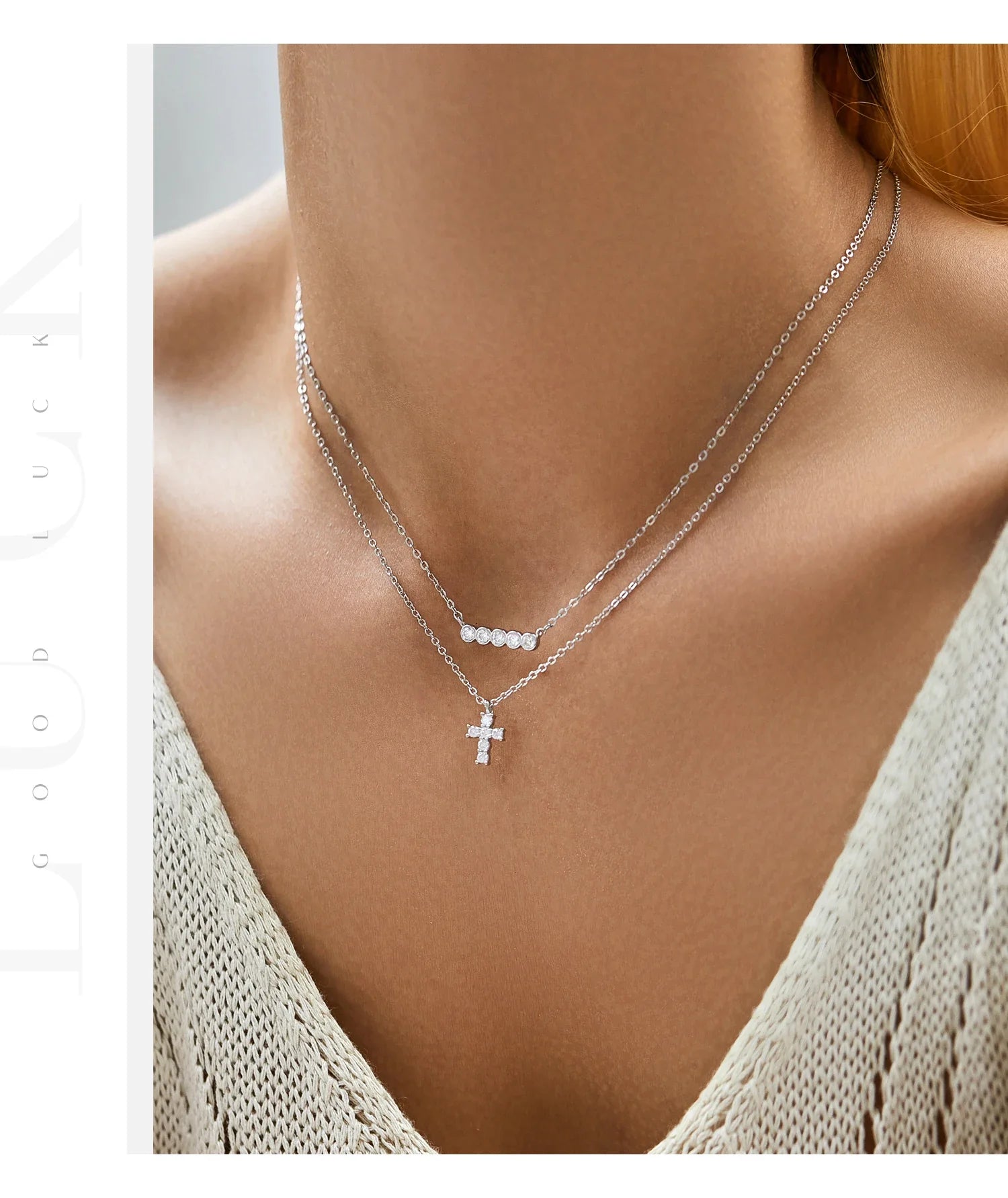 D Color Moissanite 925 Sterling Silver Stackable Pendant Necklaces Lab Diamond Link Chain Jewelry For Women Luxury Gift