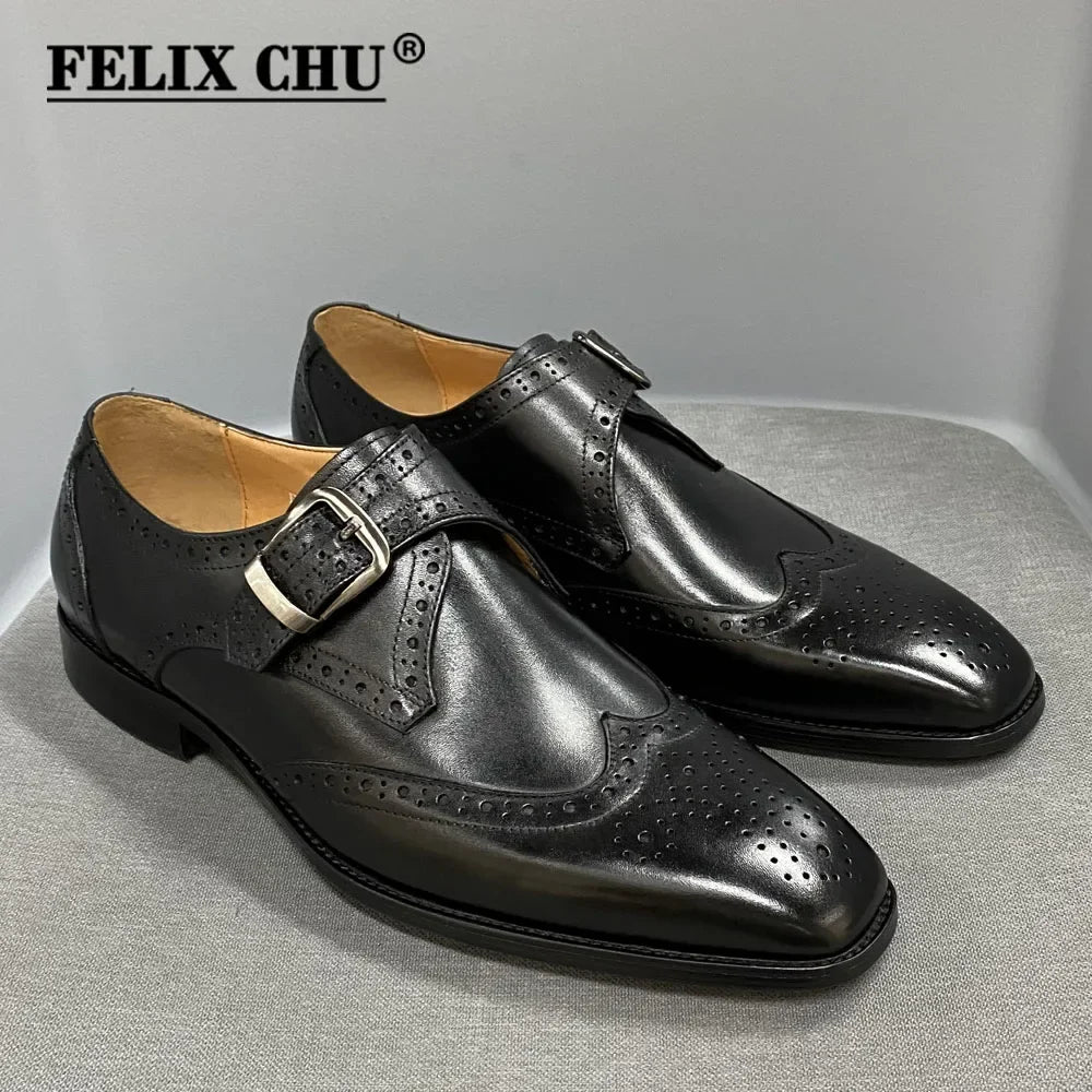 Men's Luxury Genuine Leather Dress Shoes – Formal Lace-Up Office Oxfords