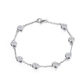 4mm Classic Bubble Moissanite Bracelet for Women 8 Stones Sparkling Lab Diamond Tennis Bracelet 925 Sterling Silver