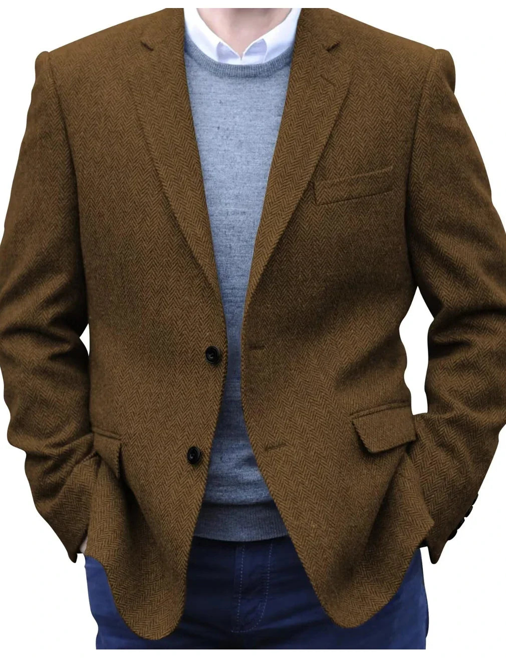 Men's Casual Blazer Herringbone Slim Fit Single Breasted Stylish Comfortable Jacket Men's Coat Double Breasted Blazer Men's Suit
