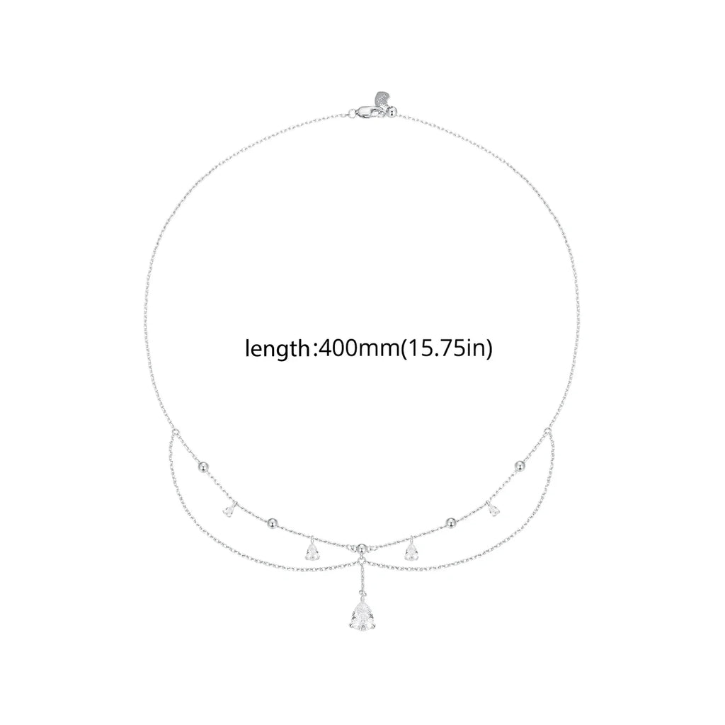 925 Sterling Silver White Gold Plated Sun and Moon Necklace Energy Pendant Neck Chain for Women Party Fine Jewelry Gift