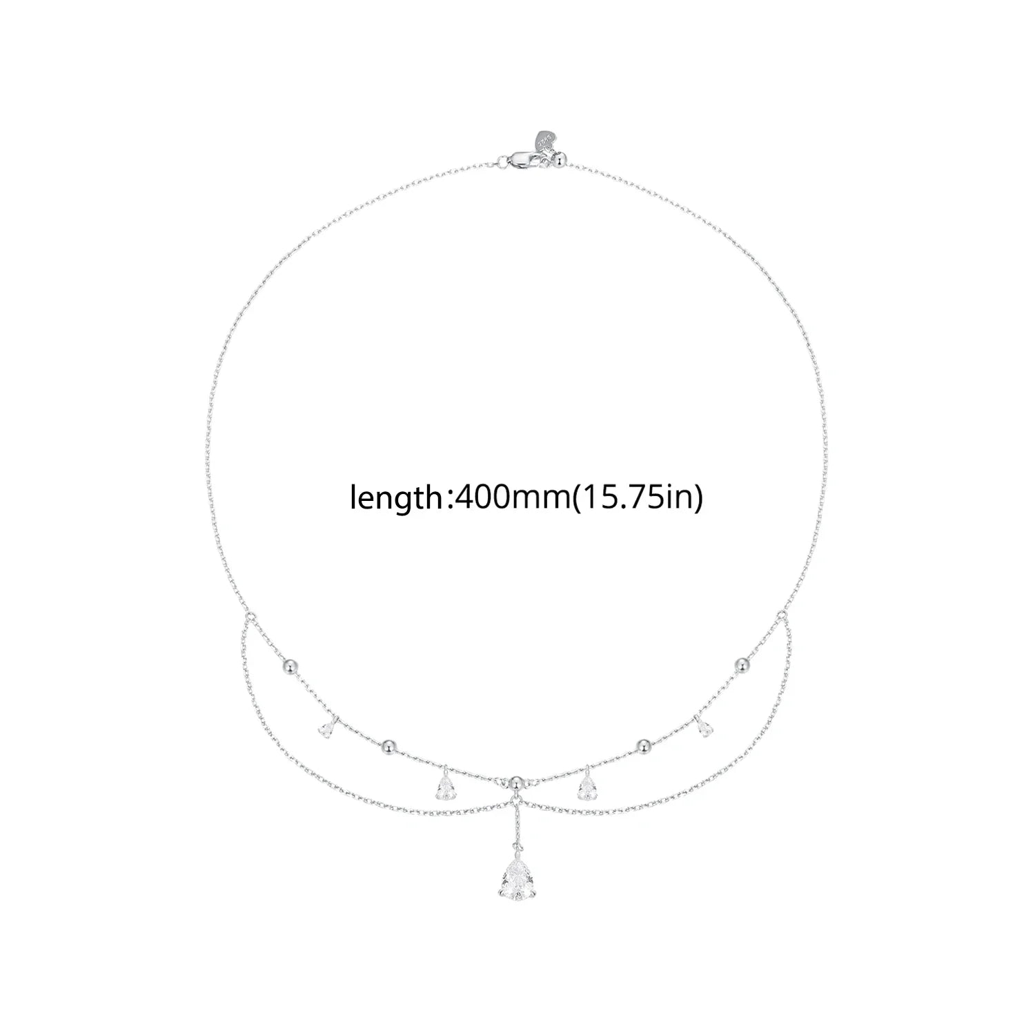 925 Sterling Silver White Gold Plated Sun and Moon Necklace Energy Pendant Neck Chain for Women Party Fine Jewelry Gift