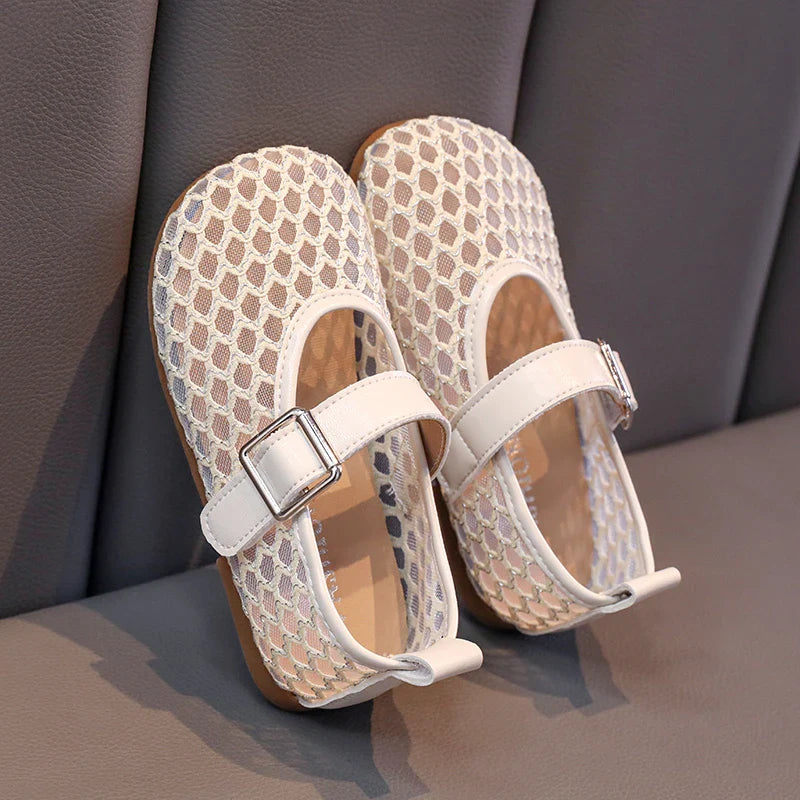 2025 New Children's Flats Summer Breathable Princess Shoes for Girls Simple Fashion Kids Causal Shoes Soft Soled Trend Versatile