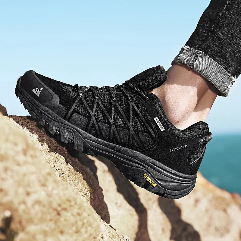 Mens Hiking Shoes Breathable Lace Up Trekking Male Cushioning Outdoor Climbing Tourism Sneakers for Men