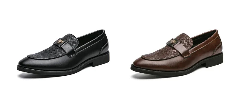 Men's Business Casual Shoes Autumn British Style Pointed Toe Formal Leather Shoes Easy to Wear Black Suit Wedding Shoes