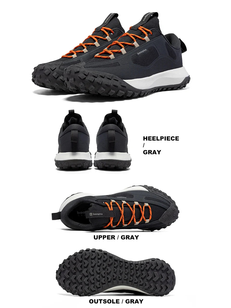 Men Hiking Shoes Outdoor Waterproof Camping Resistant Non Slip Sneakers Male Casual Lightweight Lace-Up Walking Shoes