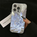 Pink Peony Lotus Print Phone Case for IPhone 16 15 14 13 12 11 17 Air Pro Max 15 Pro 7 8 Plus 16e Shockproof Silver Plated Cover