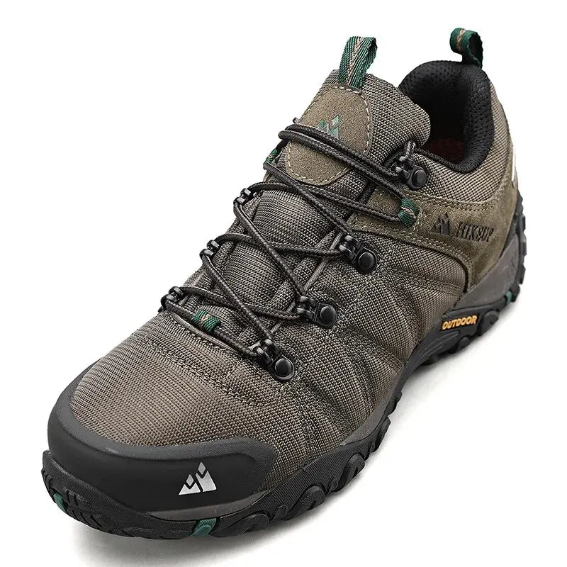 Four-Season Men's Hiking Shoes Outdoor Sports Genuine Leather Wear-Resistant Climbing Shoes Rubber Sole Trekking Sneaker