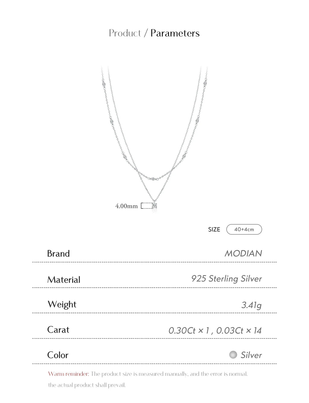 Moissanite D Color Double Layer Pendant Necklace 925 Sterling Silver Round Stylish Choker Necklace For Women Jewelry