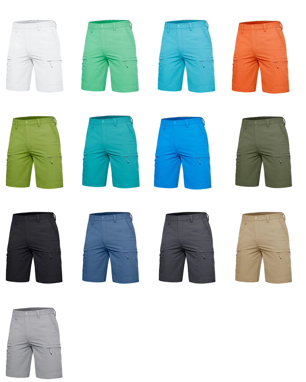 Summer Moisture Wicking Casual Shorts Mens Cargo Work Shorts Running Jogging Sports Bottoms Nylon Rip-Stop Short Pants
