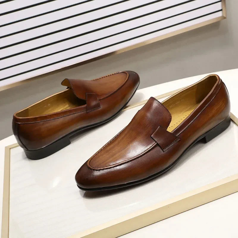 FELIX CHU Designer Fashion Mens Loafers Leather Handmade Black Brown Casual Business Dress Shoes Party Wedding Men's Footwear