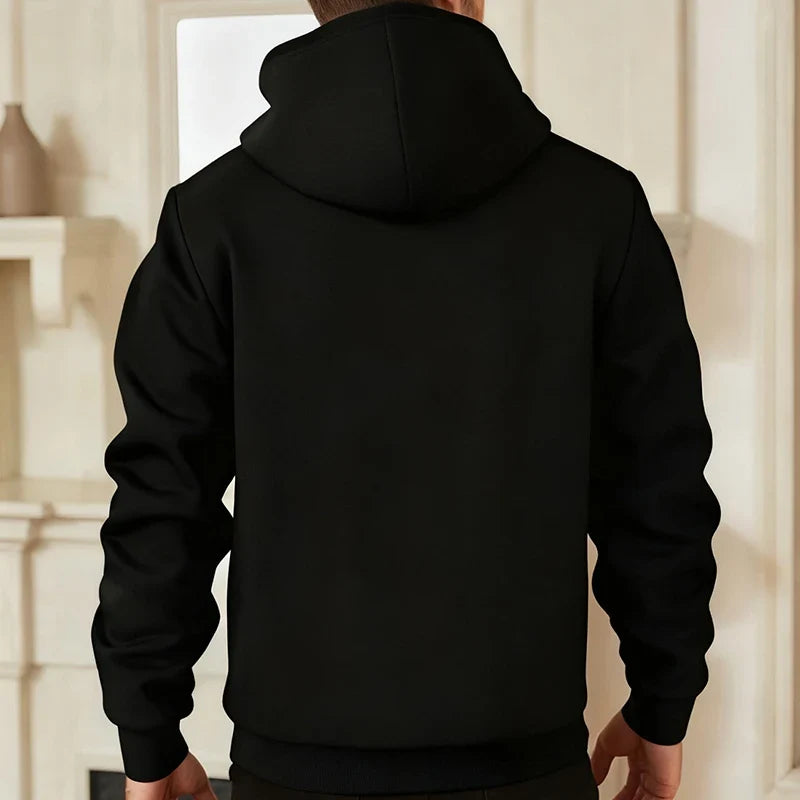 Men's Winter Warm Sherpa Plush Lined Jacket Casual Zip Up Hooded Coat with Zipper Pockets Male Fleece Outerwear Outfits Tops