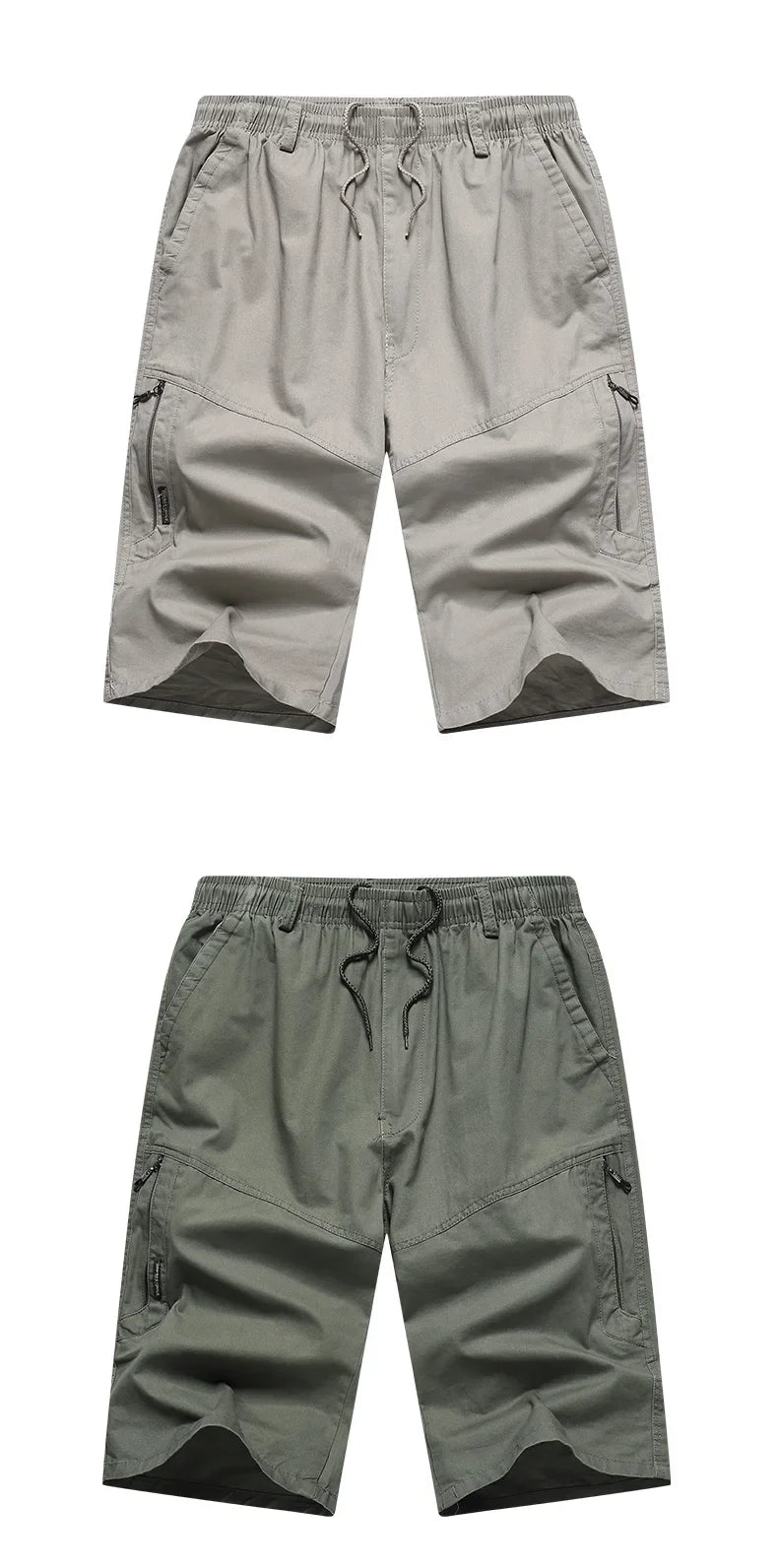 Mens Summer Cargo Shorts Light Weight Casual Sports Short Pants Cotton Hiking Running Jogger Shorts Elastic Waist