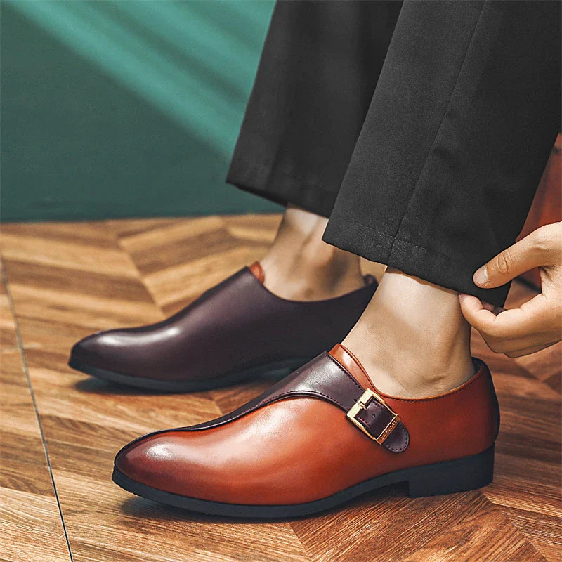 Men's Formal Leather Dress Shoes – Elegant Oxford Style, Sizes 40–48, Classic Black or Brown