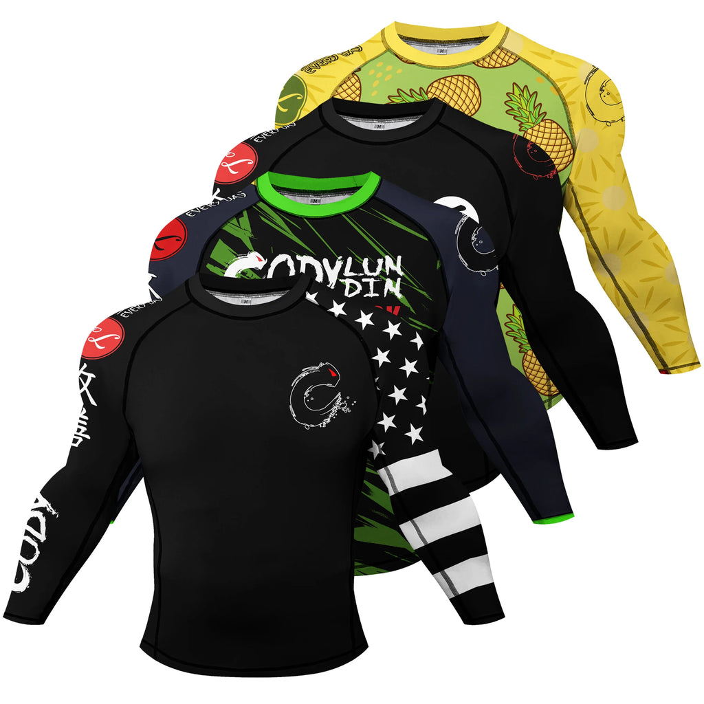 Popular Manufacturer Custom Sublimated Print Rashguard With Rubber Banding Hem Long Sleeves UV Sportswear Men Sport Gym T shirt