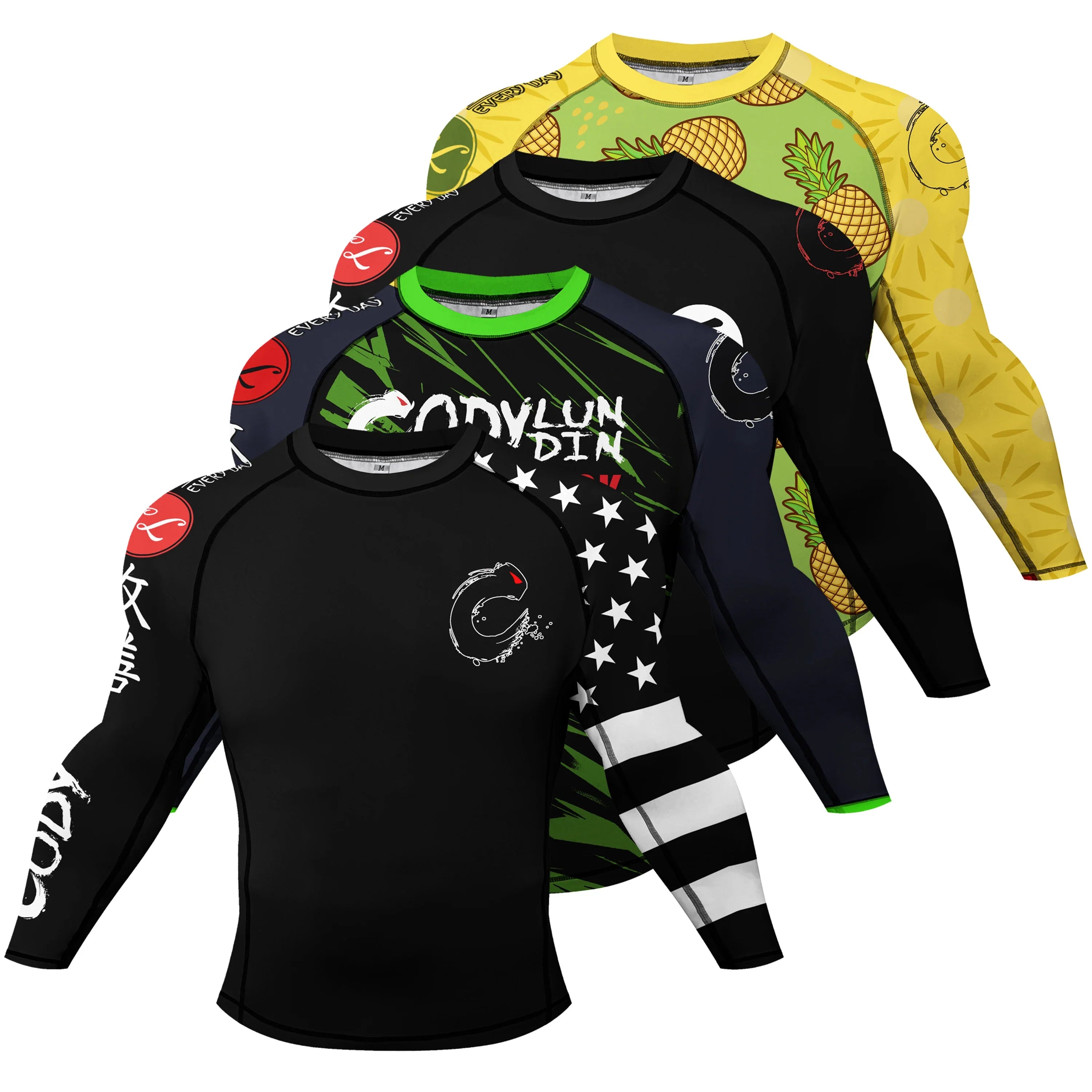 Popular Manufacturer Custom Sublimated Print Rashguard With Rubber Banding Hem Long Sleeves UV Sportswear Men Sport Gym T shirt