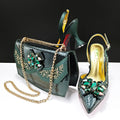 Italian Design Faux Snakeskin Texture Red Shoes And Bags