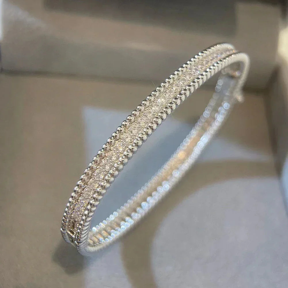 2mm  Certified Full Moissanite Diamond Bangle 100% 925 Sterling Silver Plated 18K Gold Bracelet Luxury Fine Jewelry for Women