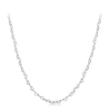 Real 925 Sterling Silver Trendy Heart-Shaped Basic Chain Link Lobster Clasp Adjustable Necklace for Women