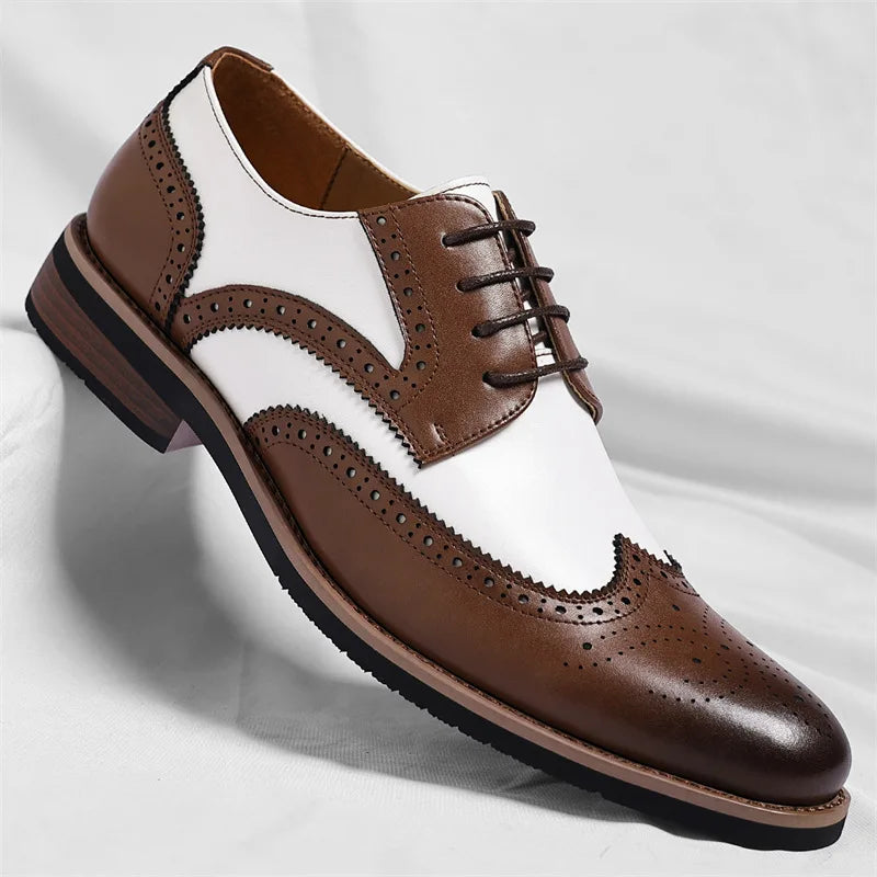 2026 New Brocker-carved Derby Men's Shoes Spring Summer New Business Formal Casual Shoes Male Fashion Big Size Leather Shoe Man