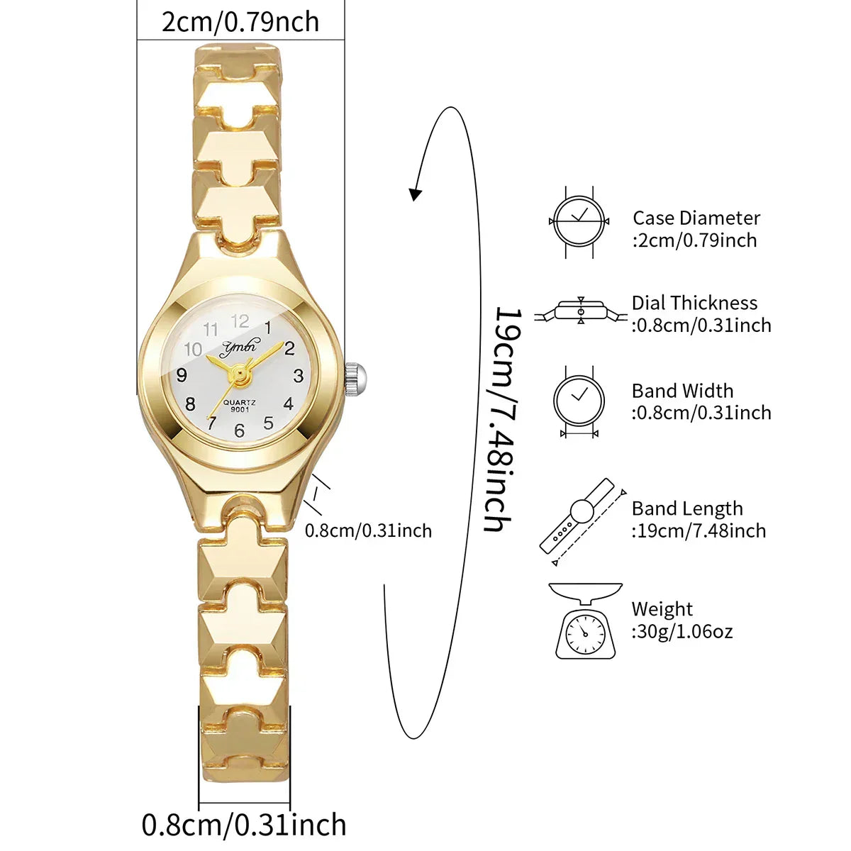 Elegant Small Arabic Dial Women Watches Thin Strap Ladies Quartz Wristwatch Reloj Mujer Girls Clock Gift(Without Box)