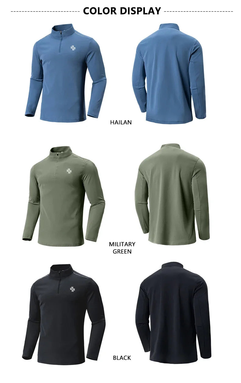 Autumn High Quality Men's Running Fitness Outdoor Sportswear Fashion Business Casual Breathable Long Sleeve T-Shirt Tops