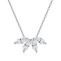2CTTW 4*8mm Marquise Cut Full Moissanite Pendant Necklace for Women Flower Lab Diamond Wedding Pure 925 Silver Jewelry