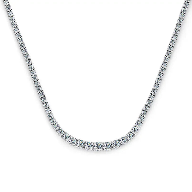 3 Claw 0.4CT 4.5mm Gradient Full D Color Moissanite Diamond Tennis Necklace for Women 925 Silver GRA Certified Neck Chain
