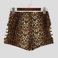 Men's Shorts Leopard Print Hollow Out Sexy Casual Men Bottoms Summer Streetwear 2026 Fashion Vacation Shorts For Man