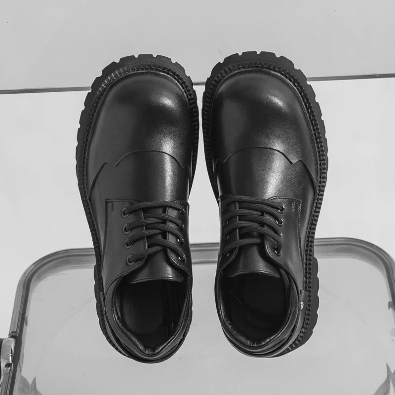 British Style Brogue Men's Oxford Shoes Thick-soled Casual Shoes Comfortable Male Business Shoes Lace-up Formal Dress Footwear