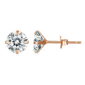 CZ Stud Earrings 925 Sterling Silver Platinum Plated Round Cubic Zirconia Hypoallergenic Barbell Earrings 4-7mm