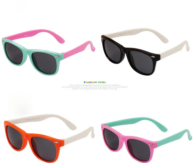 Classic Kids Silicone Sunglasses UV400 Eyewear for Boys Girls TR90 Goggles Children Sunglasses UV Protection Kids Eyewear