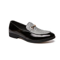 VIPOL Men's pointed suede formal shoes, retro new patchwork loafers mixed with slipper shoes, wedding dress leather shoes