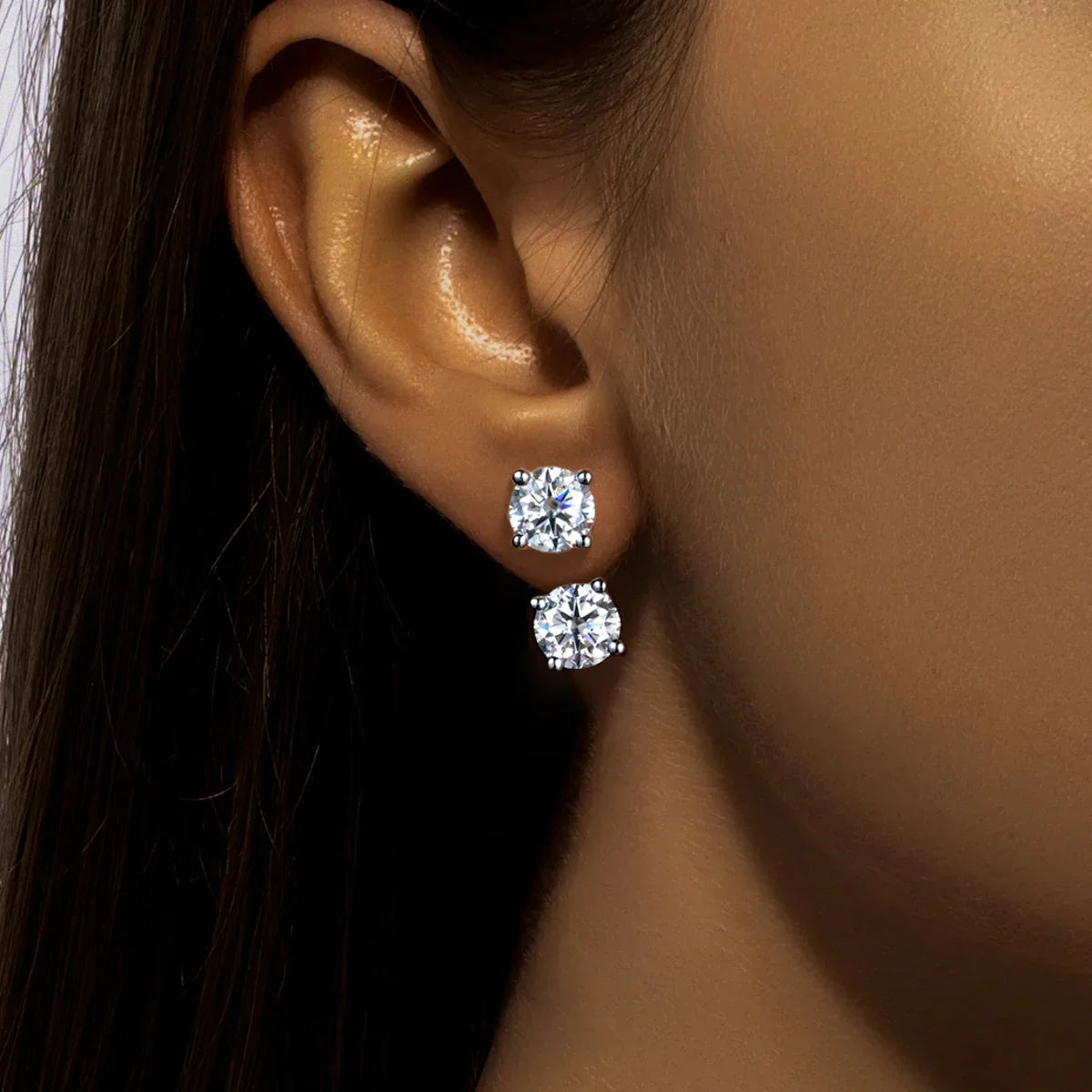 2.4cttw D Color Moissanites Classic Hoop Earring for Women 925 Sterling Silver Jewelry Multipurpose Earrings for Women