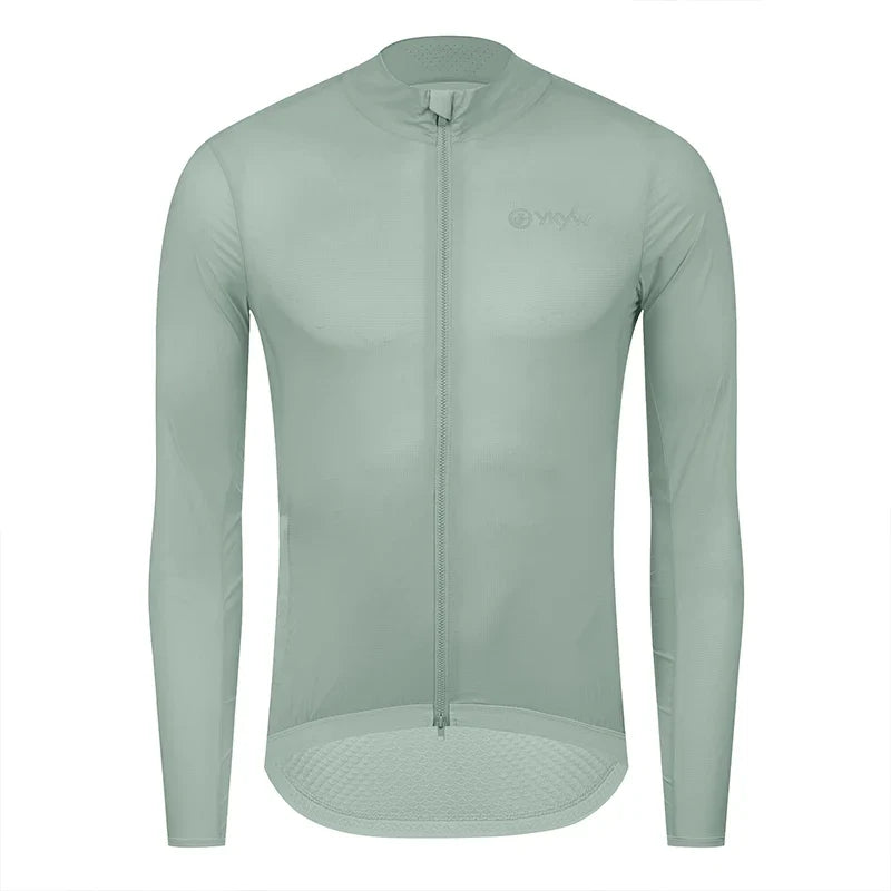 Men Windproof Waterproof Long Sleeve Cycling Jacket YKK Double Zipper Breathable MTB Bike Clothing Tops Pro Team Jersey