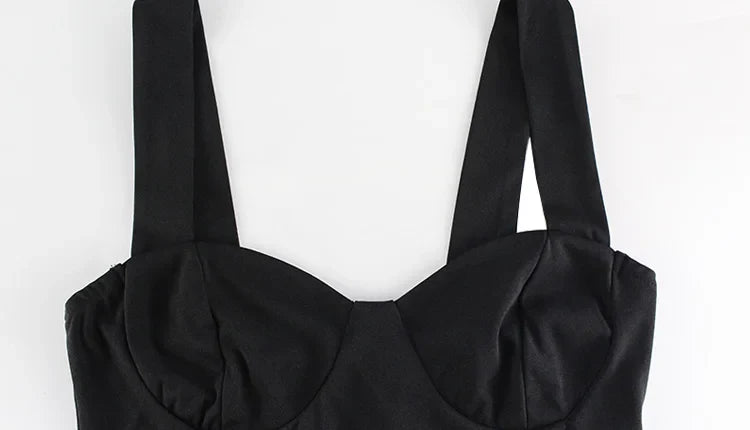 Elegant Women's Maxi Dresses Solid Camisole Square Collar Sleeveless Sheath Bodycon Slim Fit Party Female Vestidos Robes