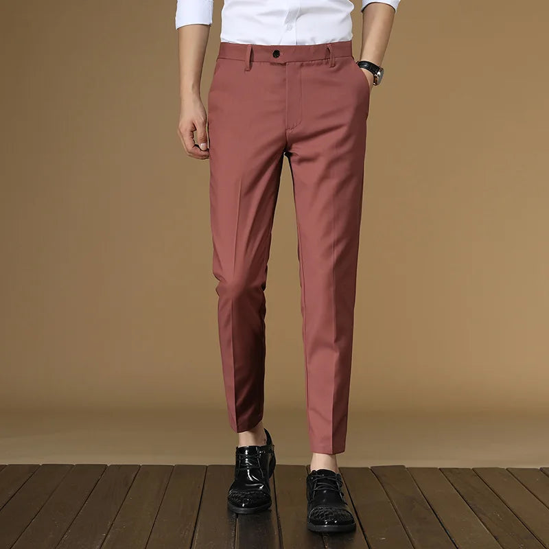 Men Flat Formal Office Wear Smart Business Official Mens Dress Trousers