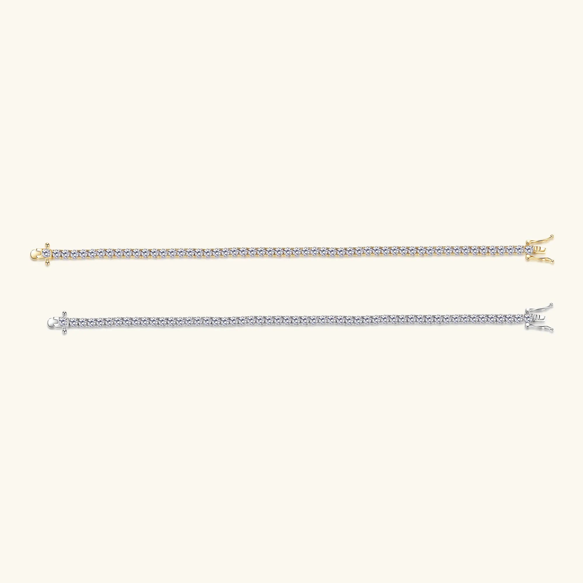 3mm D VVS1 Moissanite Tennis Bracelet S925 Sterling Silver Plated 18k White Gold Diamond Tennis Bracelets for Women