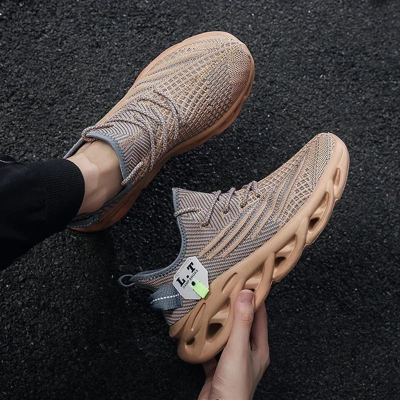 Men Sports Running Black Jogging Shoes Casual Sneakers Outdoor Breathable Mesh Women Light Shock-absorption Sneakers Man