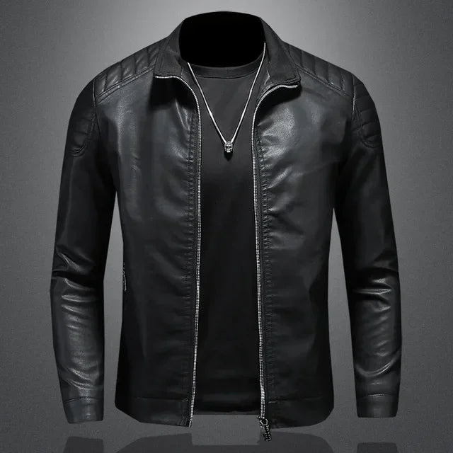Men Leather Jacket Motorcycle Streetwear Baseball Outdoor Bomber Casual coat Men Autumn Motorcycle Windbreaker Male Outwear